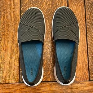 L.L BEAN WOMEN’S BLACK WHITE LIGHTWEIGHT BACK COVE SLIP-ONS-SIZE 9 (NEW!)